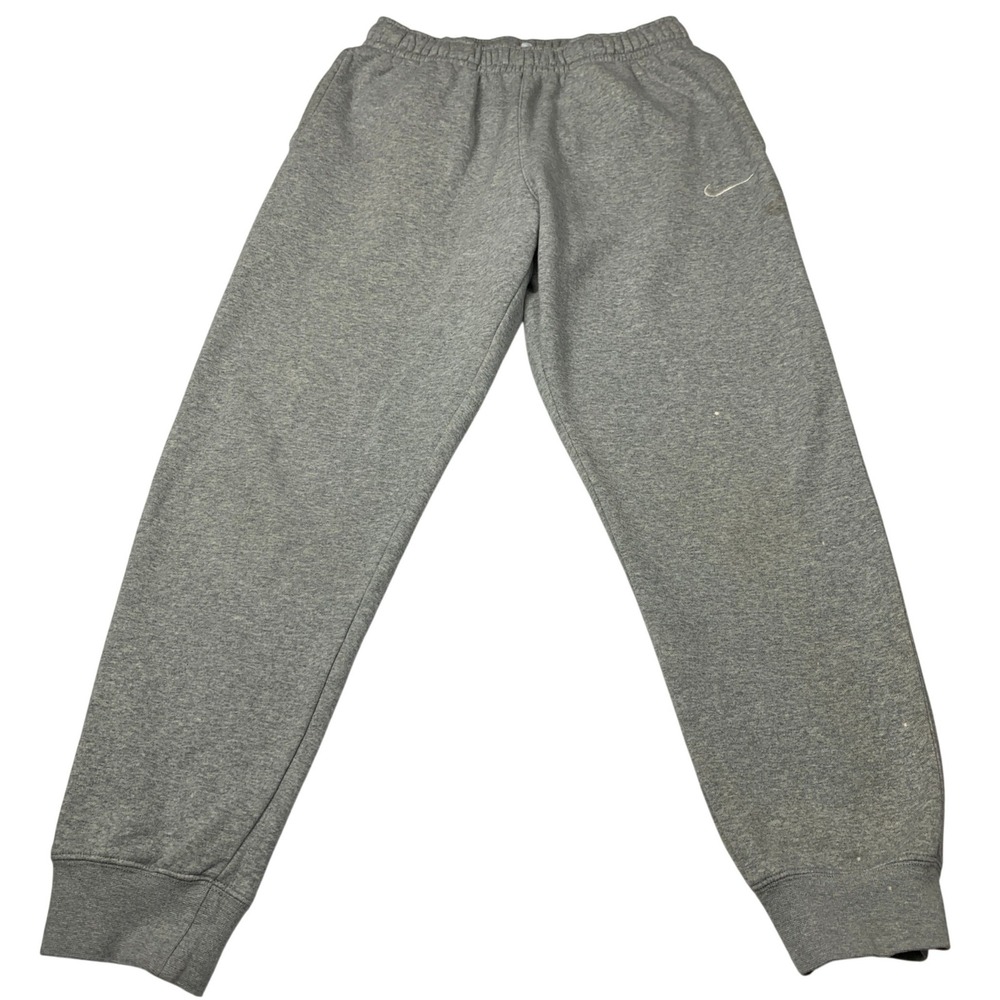 Nike Club Fleece Joggers Mens Medium Grey‎ Tapered Sweatpants Snap Pocket M